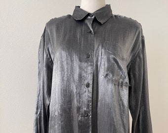 Silver Metallic Top L