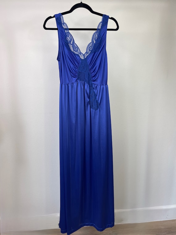 Royal Blue Golden Beaded Maxi For Kids