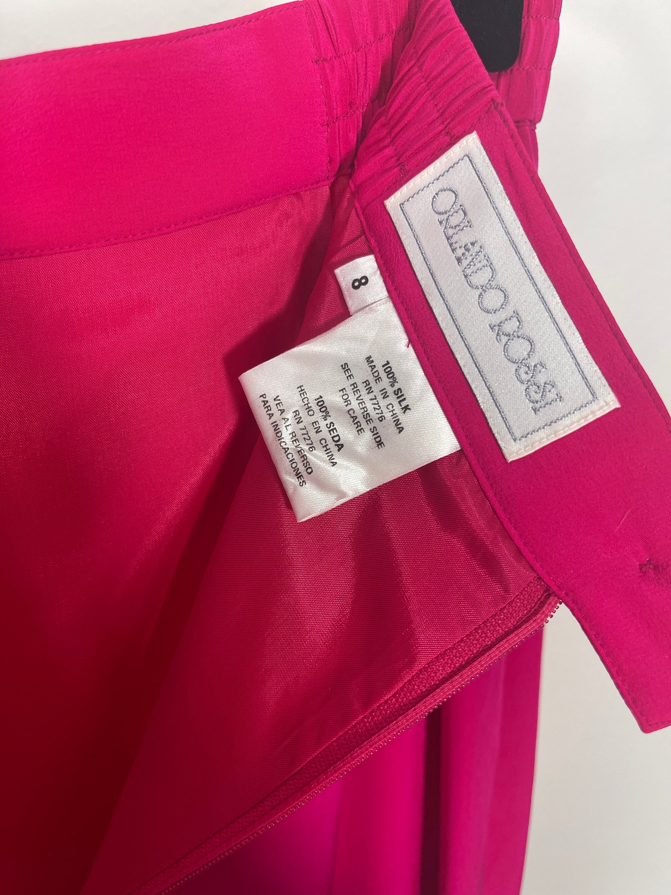 Fuchsia Pink Embellished Premium Silk Pant Set main image 1