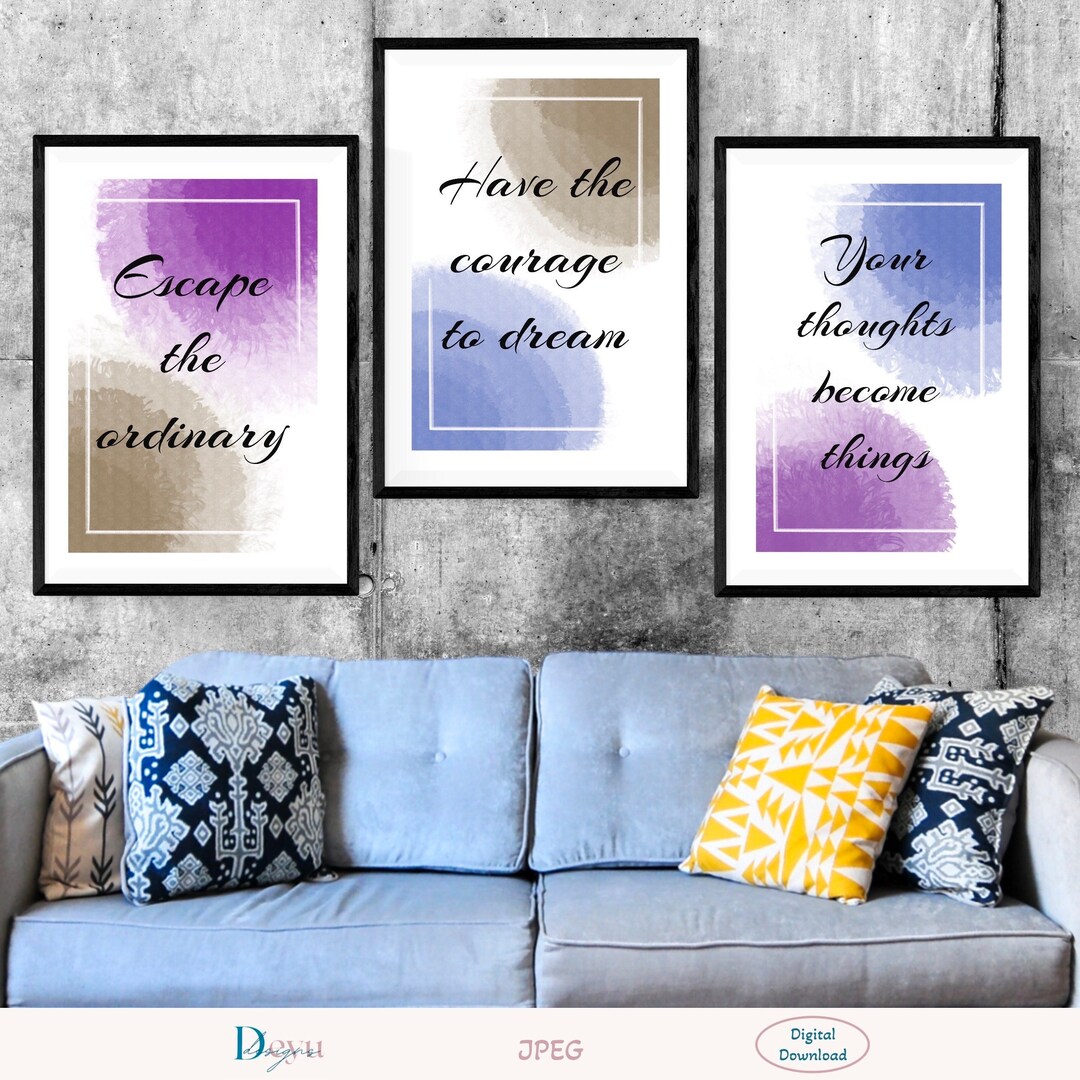 Set of 3 Prints Inspirational Wall Art, Motivational Wall Art, Abstract