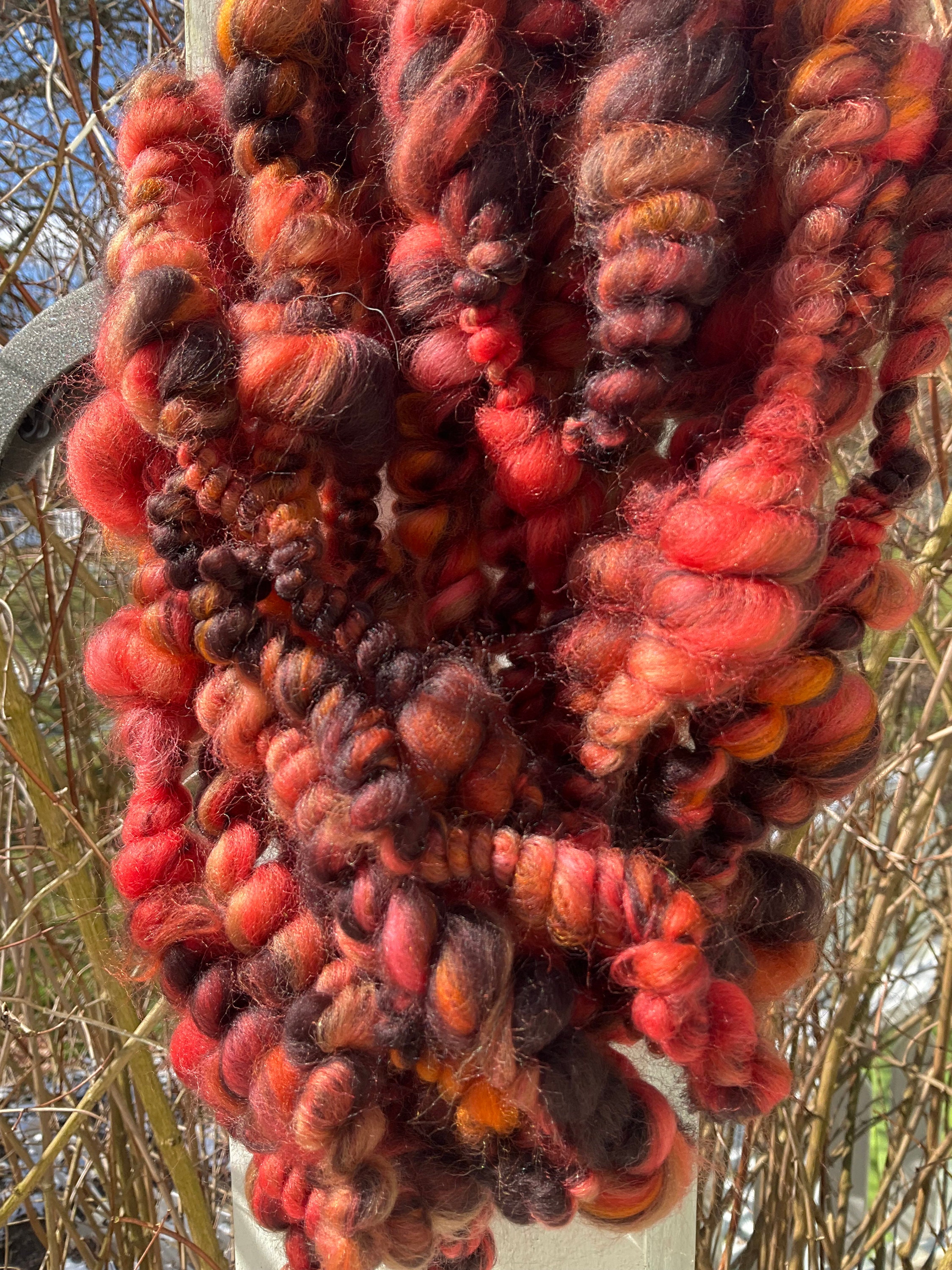 Art Yarn 9 7/8 Yds Super Jumbo Yarn Brown and Deep Reddish Rust - Etsy