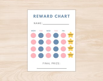Printable Kids Reward Chart, Kids Behavior Chart, Rewards Star Chart for Kids, Reward Chart Printable, Sticker Chart for Toddlers Download