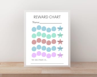 Kids Reward Chart, Printable Reward Chart, Sticker Chart for Toddlers, Behavior Chart, Potty Training Reward Sticker Chart
