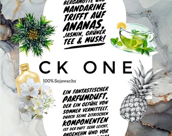 Waxed Bar "CK One" (perfume fragrance) 100% soy wax