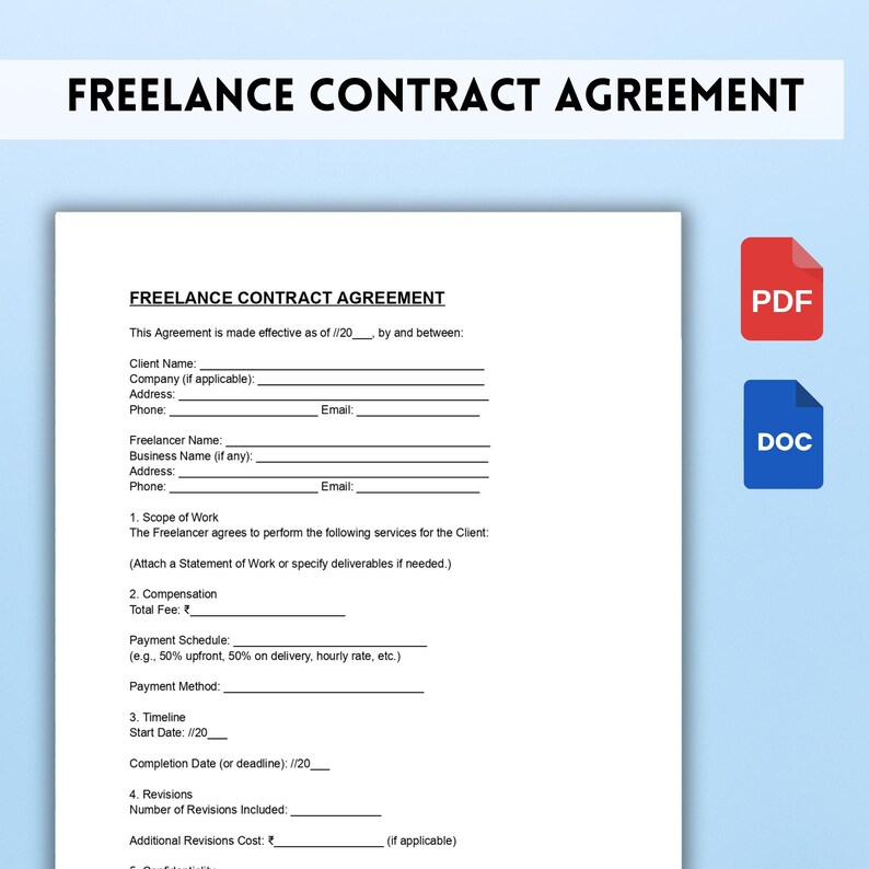 Illustration of Independent Contractor Freelance Content Contract