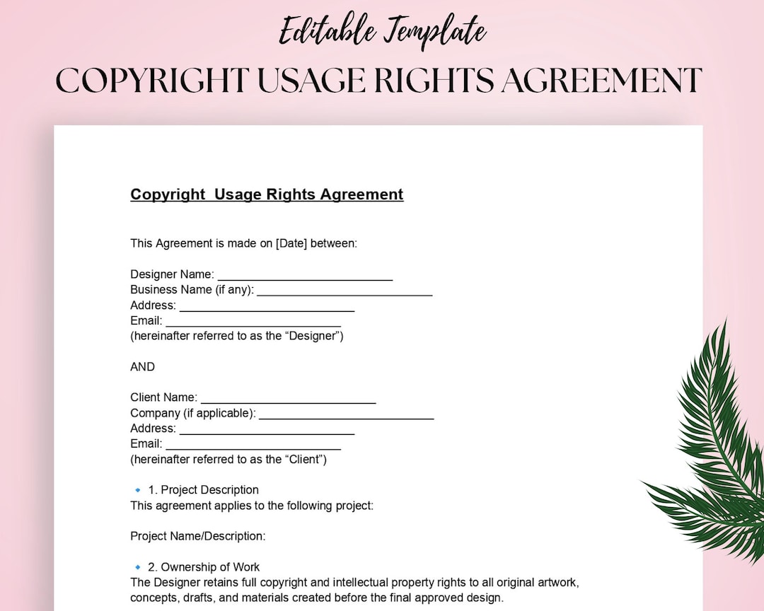 Using Correct Usage Rights Copyright Usage Rights Agreement | License, Terms & Conditions Template ...