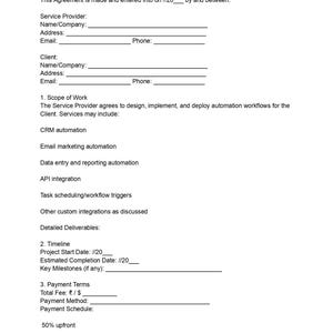 Automation Workflow Setup Contract Process Automation Service Agreement Template Doc File