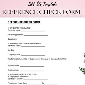 Academic Reference Check Letter Template Google Docs, PDF, Word DOCX Instant Download