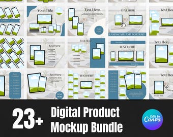 Canva redigerbara mockupmallar | Planerare och arbetsbladslayouter (digital nedladdning)