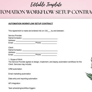 Automation Workflow Setup Contract Process Automation Service Agreement Template Doc File
