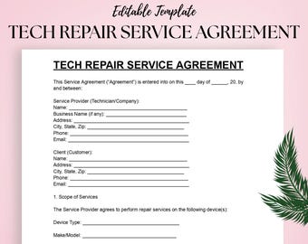 Modello di contratto di servizio di riparazione tecnica: DOC e PDF modificabili