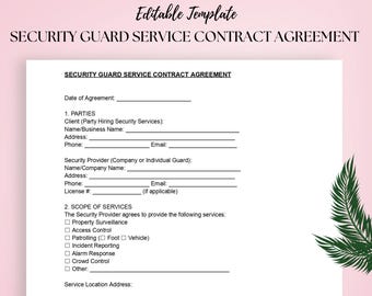 Security Guard Service Contract DOC PDF | Private Patrol Agreement Template