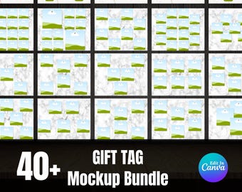 40+ Gift Tag Mockup Bundle | Canva Editable (Digital Download)