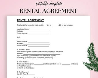 Comprehensive Rental Agreement Template – PDF & DOC | Printable Lease Contract Form for Landlords and Tenants