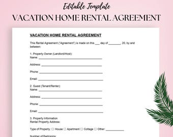Modèle de contrat de location saisonnière | Contrat de location courte durée | Document Word et PDF modifiable