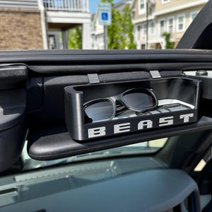 Black ABS Plastic Sunglass Tray W/Colored Text For 2021+ Ford Bronco. Bild 5