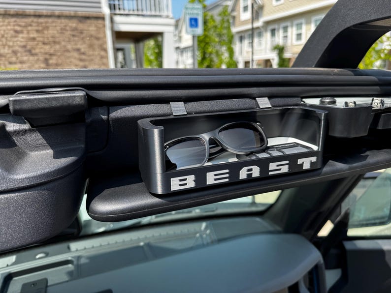 Black ABS Plastic Sunglass Tray W/Colored Text For 2021+ Ford Bronco. Bild 5