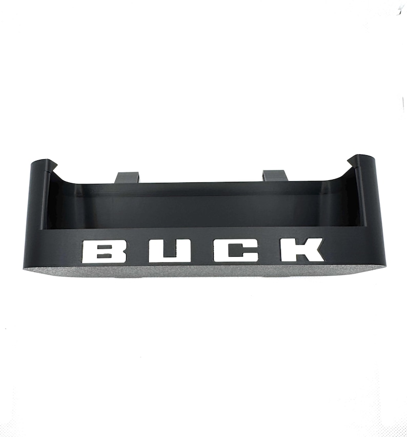 Black ABS Plastic Sunglass Tray W/Colored Text For 2021+ Ford Bronco. "BUCK" Text