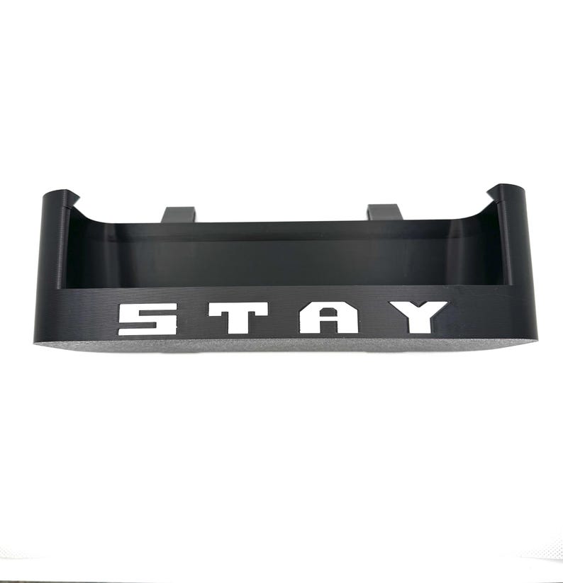 Black ABS Plastic Sunglass Tray W/Colored Text For 2021+ Ford Bronco. "STAY" Text
