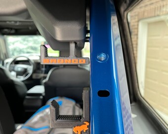 2021+ Ford Bronco Rear Cargo Area Utility Hooks With Color Lettering and Logos.