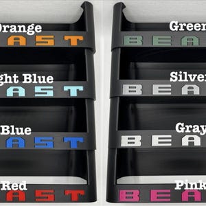 Black ABS Plastic Sunglass Tray W/Colored Text For 2021+ Ford Bronco. "BEAST" Text