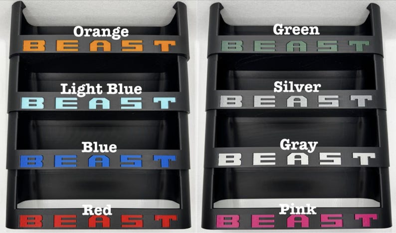 Black ABS Plastic Sunglass Tray W/Colored Text For 2021+ Ford Bronco. "BEAST" Text