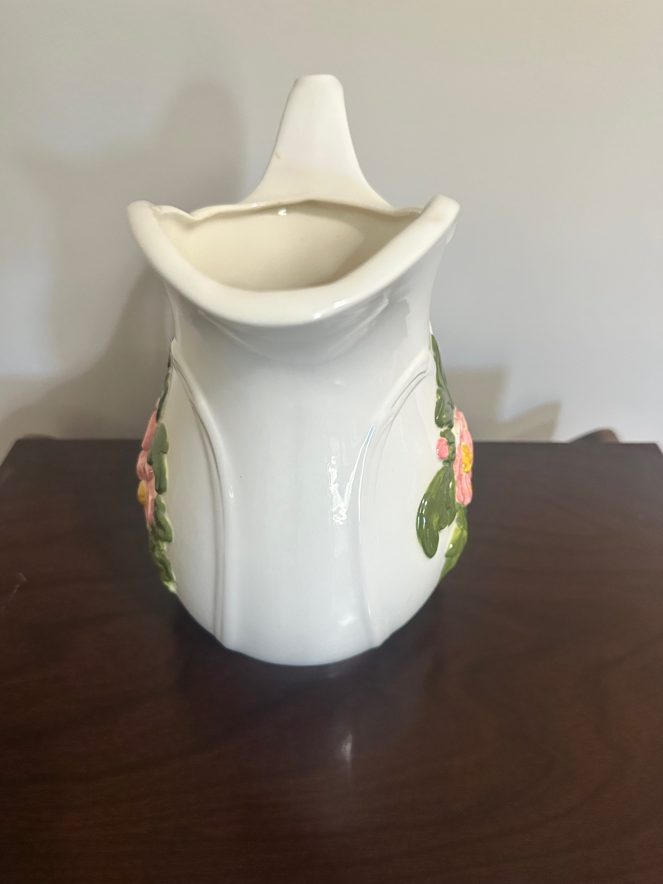 ピンクの花の陶器製ピッチャー - ヴィンテージピッチャー - ピンクの花