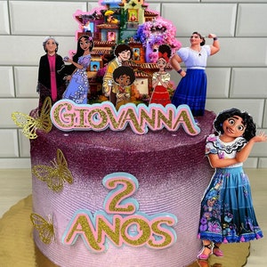 Encanto cake topper with light. Encanto Shaker Cake Topper. Encanto Party Decor, Mirabel Encanto Cake Topper, Isabela Encanto cake topper