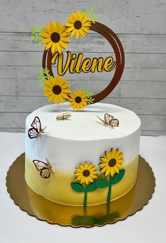 Set di 9 decorazioni per feste a forma di girasoli di carta, facili
