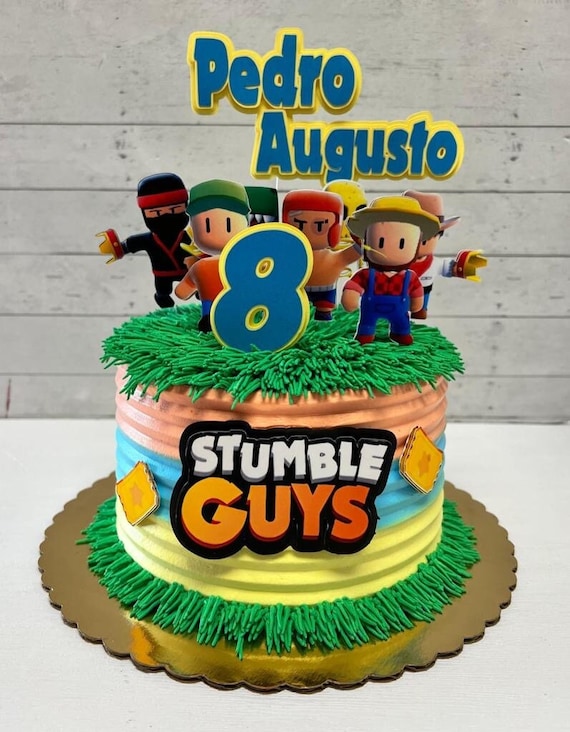 Stumble Guys Cake Toppers Happy Birthday Party Decorazioni Stumble