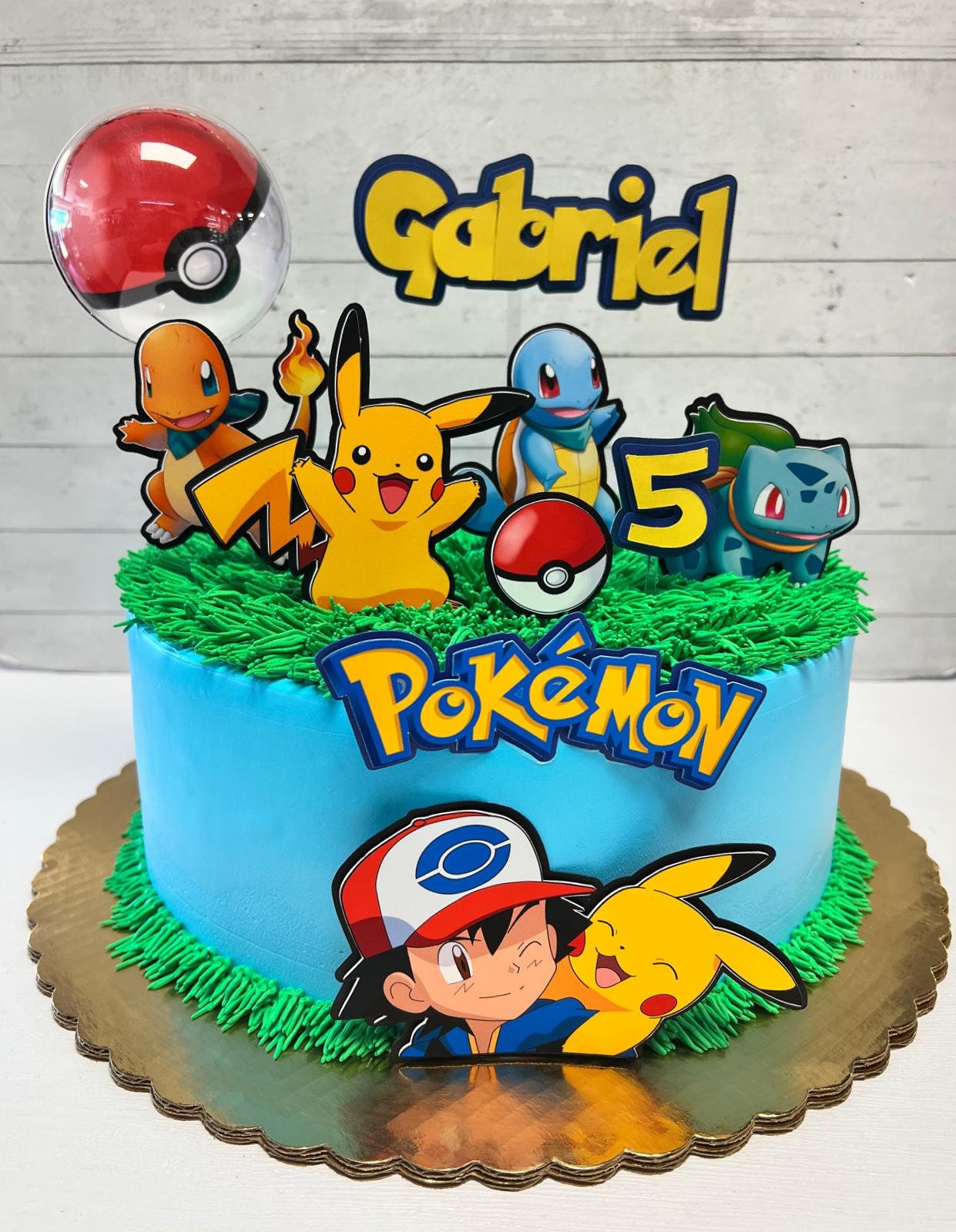 Pokemon Cake Topper, Pokemon Theme Party, Birthday Cake Topper, 3D Cake