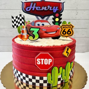 Cars Cake Topper, Custom Cake Topper, Personalized Cars Cake Topper, Cars Words Cake Topper
