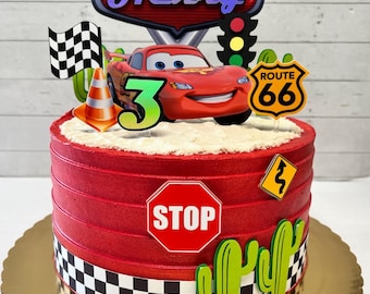 Cars Cake Topper, Custom Cake Topper, Personalized Cars Cake Topper, Cars Words Cake Topper