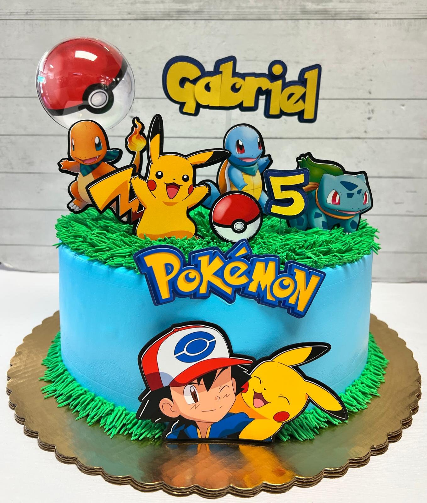 Pokemon Cake Topper Pokemon Theme Party Birthday Cake Etsy