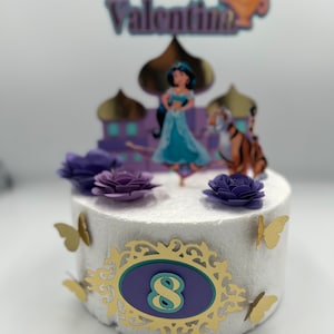 Princess Jasmine Cake Topper - Aladdin Themed Birthday - Genie Lamp