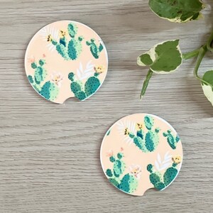 Cactus Car Coaster, schattige auto Coasters, auto-accessoires, cadeaus voor haar, set van twee