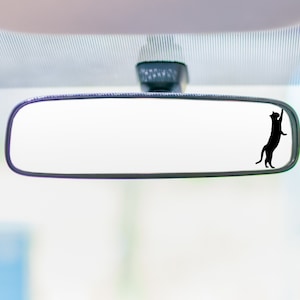 Stretching Cat Vinyl Decal: Rear View Mirror Car Sticker