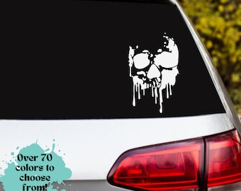 Drippy skull decal, skull, drippy, car decal, vinyl decal, laptop, hydroflask, phone, suv, truck, car, boat, motorcycle, sticker