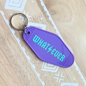 whatever vintage motel keychain, retro keychains, motel key ring, trendy, gifts for her, car accessories