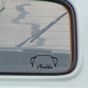 rottweiler dog ear silhouette decal, dog ears, cute car decals, personalized dog decals, custom pet ear decal, vinyl car decals