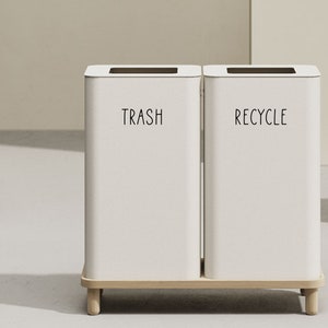Trash and Recycle Decal: Waterproof Vinyl Stickers
