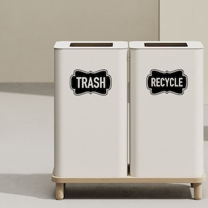 Trash and Recycle Decal: Waterproof Vinyl Stickers