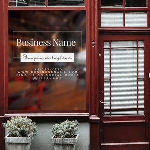 custom personalized business window decals, window door lettering, business logos, storefront, vinyl decal, small business, company logo