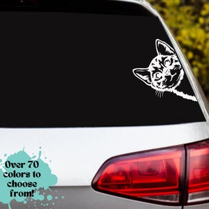 peek a boo cat decal, cat decal, cat, car decal, vinyl decal, laptop, hydroflask, phone, suv, truck, car, boat, motorcycle, sticker