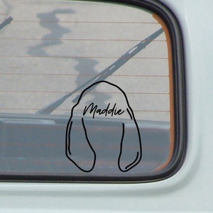 bloodhound dog ear silhouette decal, dog ears, cute car decals, personalized dog decals, custom pet ear decal, vinyl car decals