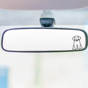 Happy Dog Vinyl Car Decal: Rear View Mirror Sticker