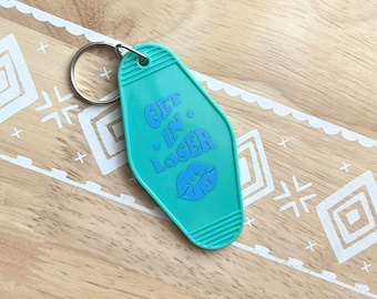 Get In Loser Vintage Motel Keychain: Retro Car Accessories