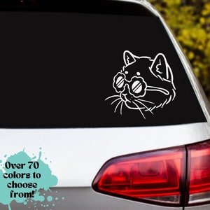 cat with flower glasses car decal, cat decal, car decal, vinyl decal, laptop, hydroflask, phone, suv, truck, car, boat, motorcycle, sticker
