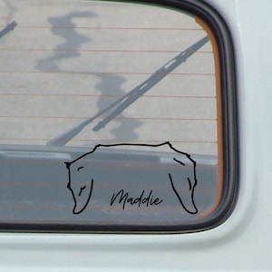 bernese dog ear silhouette decal, dog ears, cute car decals, personalized dog decals, custom pet ear decal, vinyl car decals