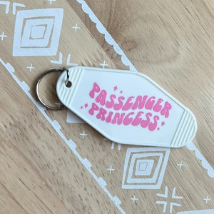 porte-clés motel vintage princesse passagère, porte-clés rétro, porte-clés motel, tendance, cadeaux pour elle, accessoires de voiture
